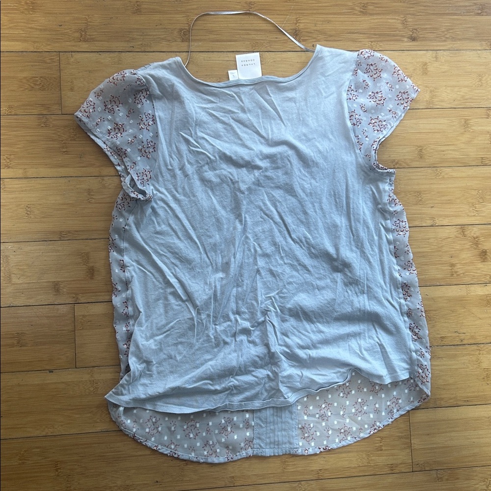LC Lauren Conrad Blue and Pink Floral Top - Picture 3 of 3